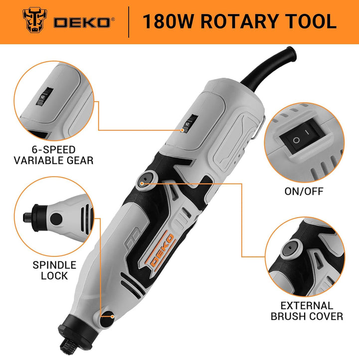 Multifunktionswerkzeug Rotationswerkzeug Gravur Gerät Mini Schleifer: DEKOPRO 170W 127 Zubehör Set V