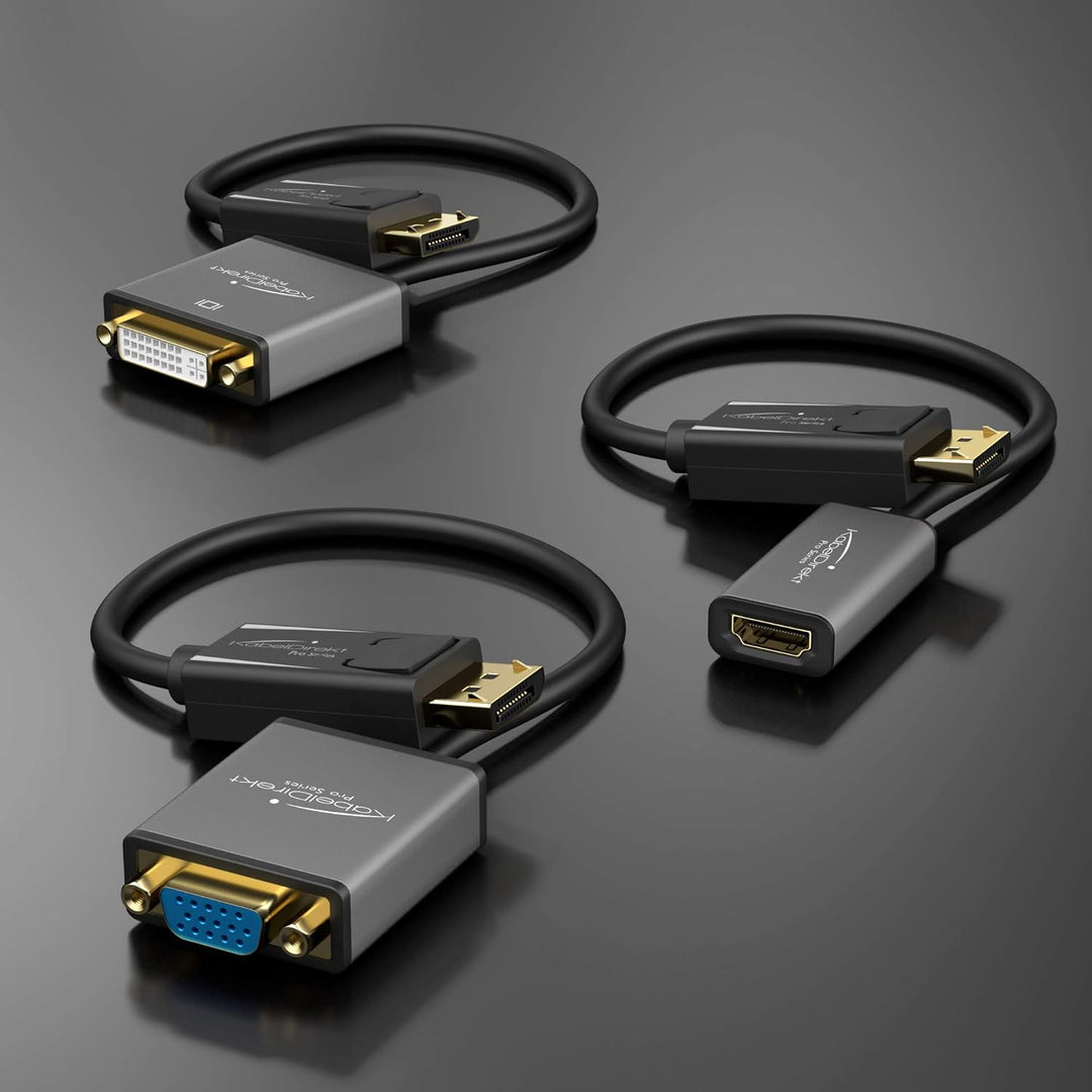 KabelDirekt – DisplayPort DP auf VGA Adapter – 0,15m (maximale Auflösung 1920 x 1200/60Hz, geeignet
