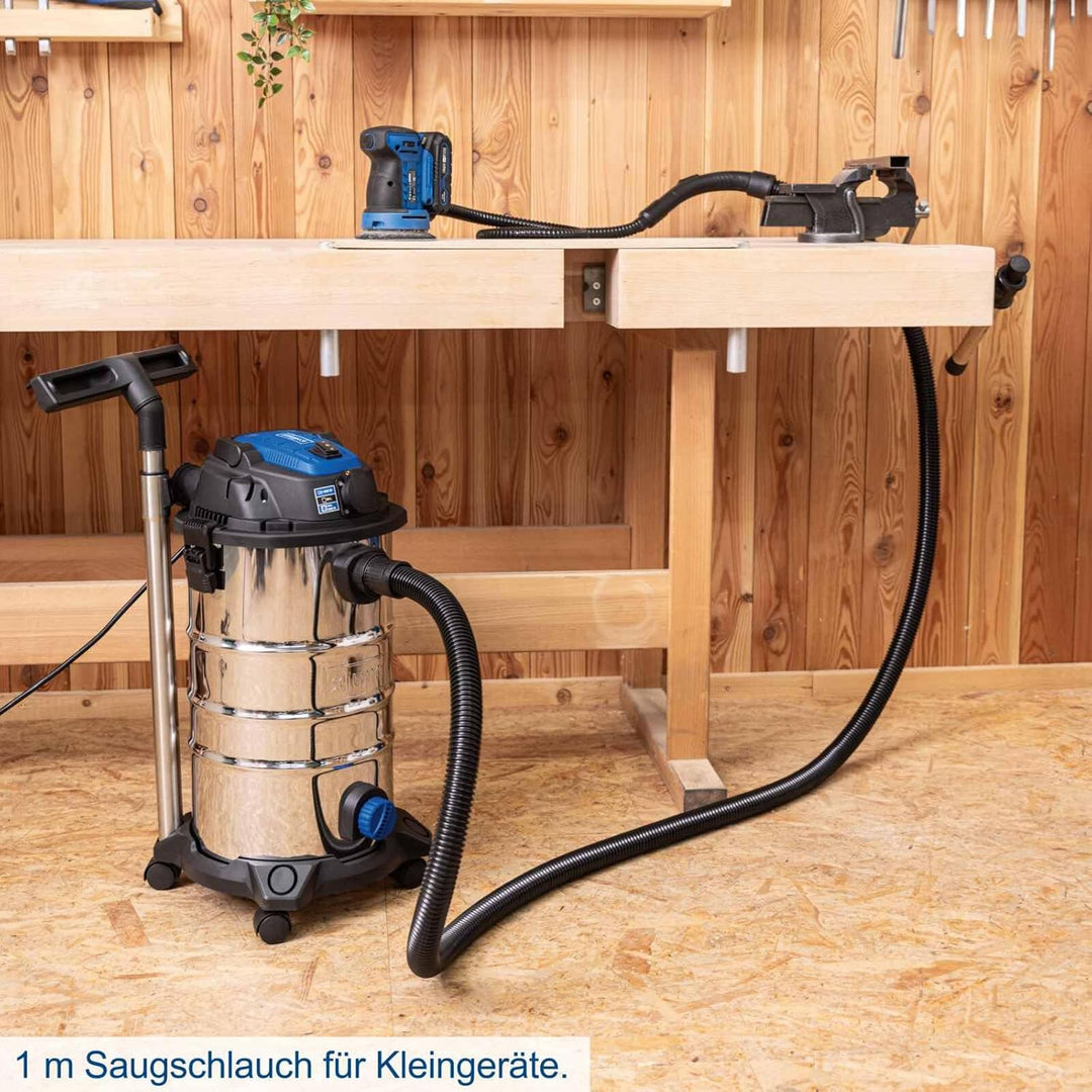 Scheppach Nass- / Trockensauger VC30 Premium | 30L Edelstahlbehälter & Zubehör | 1200W Leistung | 20