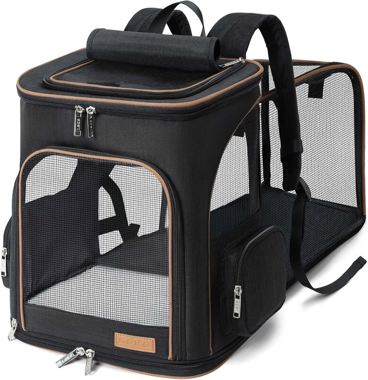 Lekesky Gross Katzenrucksack Hunderucksack für Katzen und Hunde bis 8-10kg, Erweiterbar Faltbare Hau