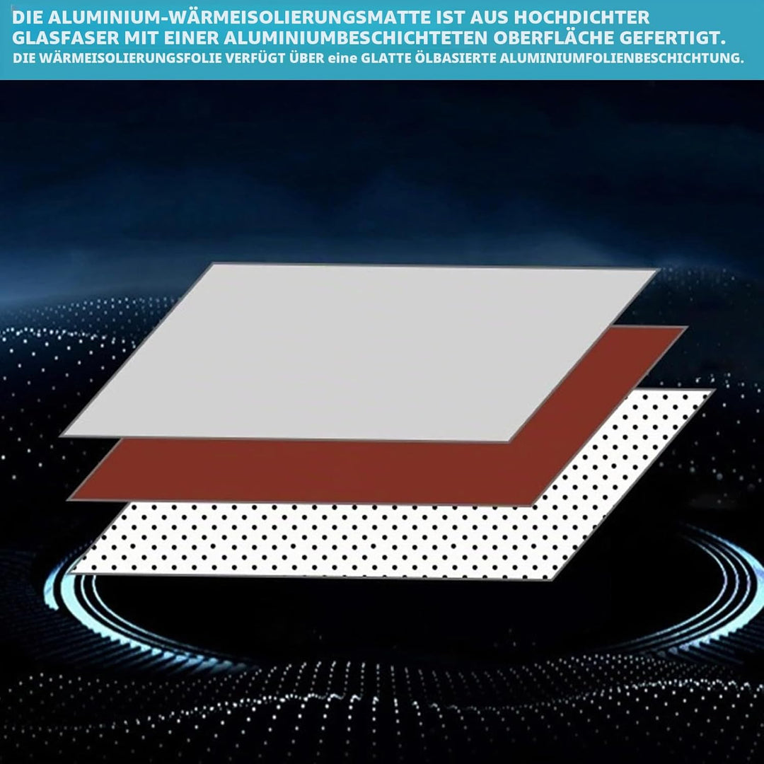 Hitzeschutzfolie Selbstklebend 30x100cm,Aluminium Hitzeschutzmatte bis 1000°C, Isolierfolie Dämmfoli