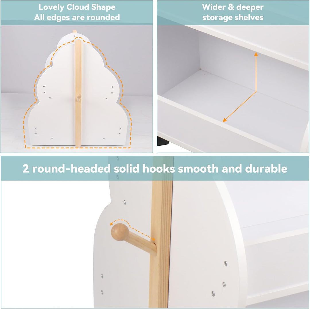 Bücherregal, Bücherregal, Aufbewahrung aus Holz, 2-in-1, Mini-Regal für Kinder Jungen und Mädchen vo