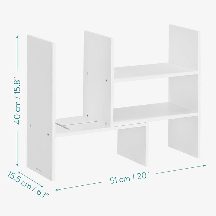 Navaris Bambus Schreibtisch Organizer 64x15,5x40 - Tisch Regal Ordnungssystem verstellbar - Eckregal