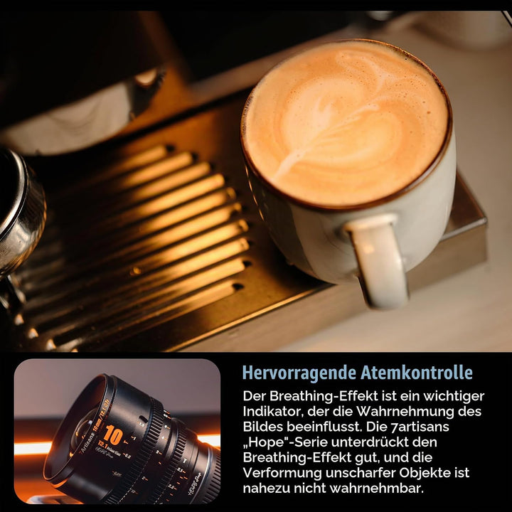 7artisans 10 mm T2.1 Cine-Objektiv, S35-Rahmen, kompatibel mit Sony E Mount-Mount (C-Rahmen), für So