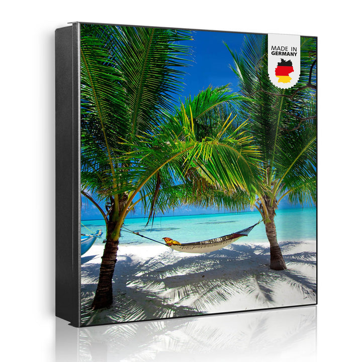 banjado Grosser Schlüsselkasten Glas - Schlüsselbox 30x30cm mit 50 Haken - Schlüsselkasten modern fü