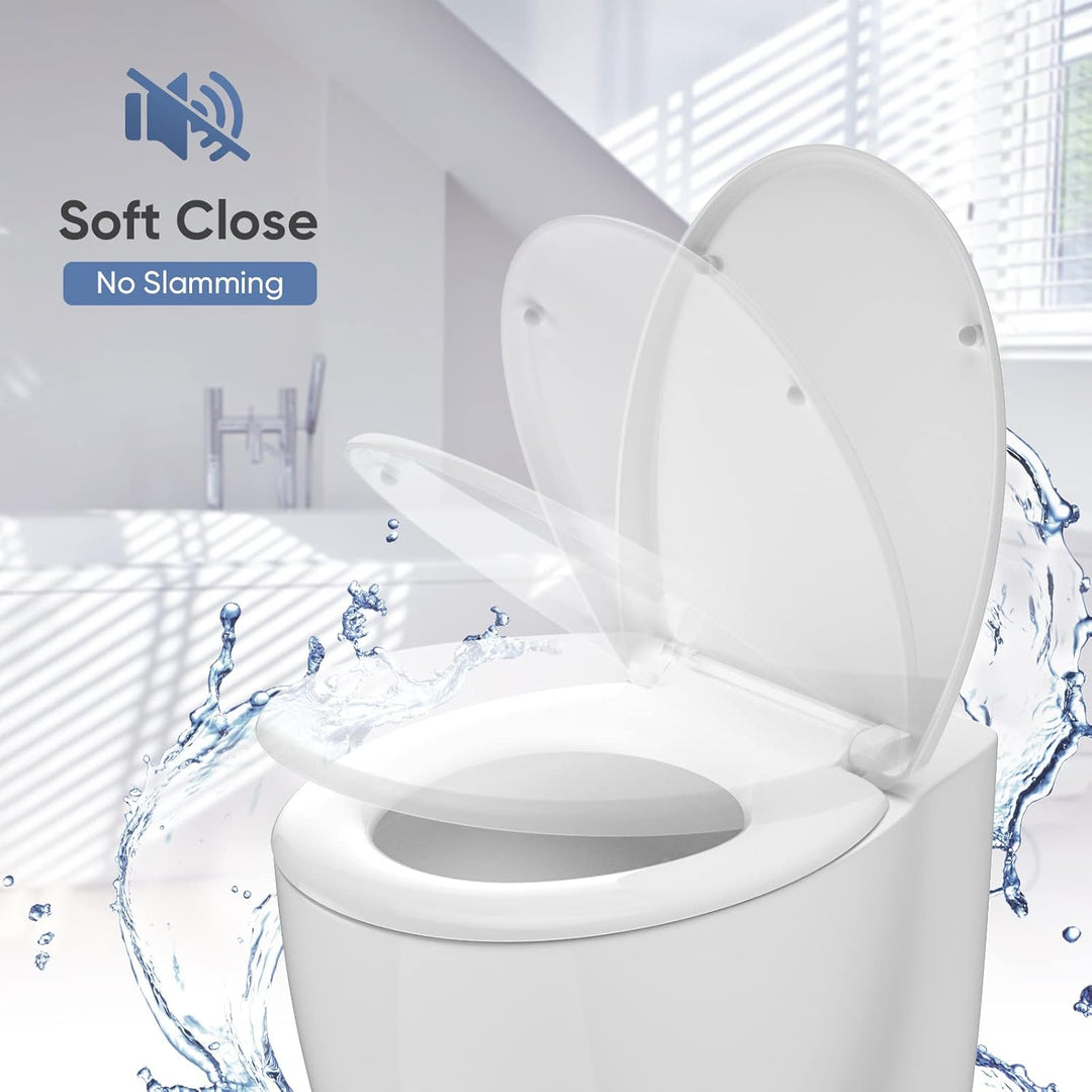 Toilettensitz, Soft Close Toilettensitze mit rutschfesten Sitzstossstangen und Metallschrauben, pass
