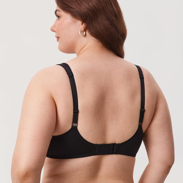 DELIMIRA Damen T-Shirt Minimizer BH mit Bügel Grosse Grössen Ohne Gepolstert 75C Schwarz, 75C Schwar