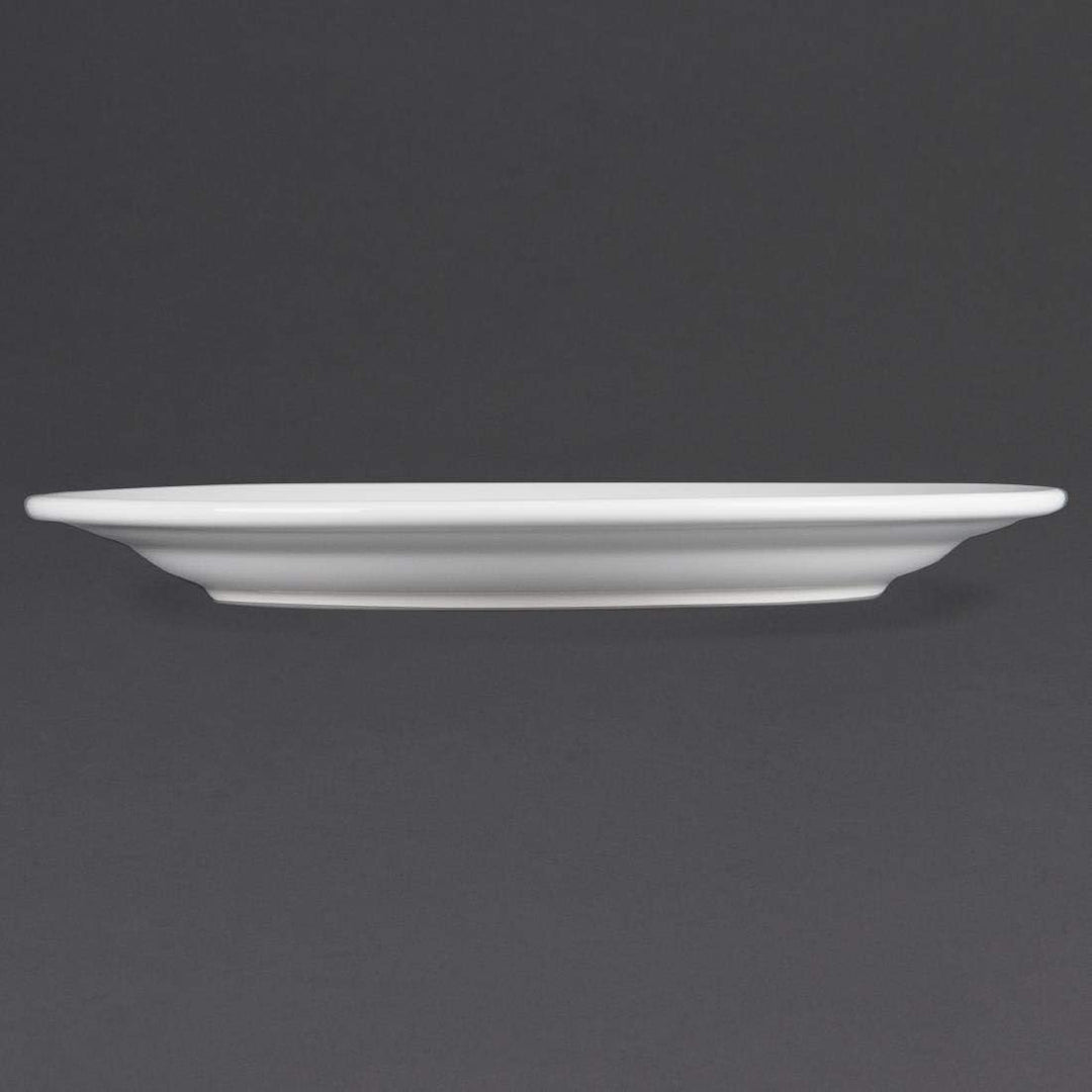 Olympia Whiteware Serviceteller mit breitem Rand, 250 mm, Porzellan, innovativ, 12 Stück