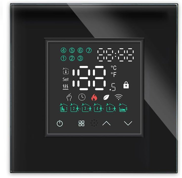 Luxus-Time Raumthermostat WiFi Heizungsthermostat Rahmen EXT. Sensor Thermostat Fussbodenheizung pro