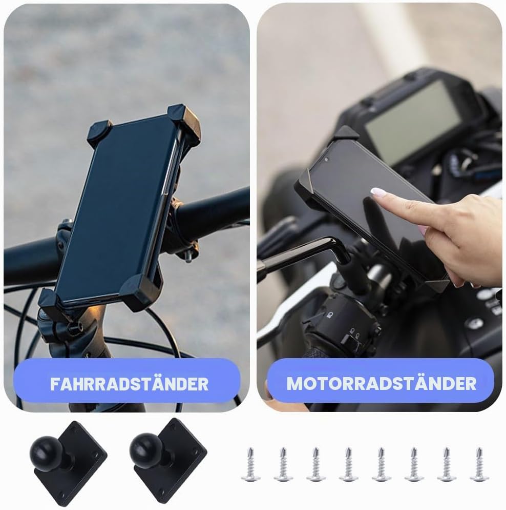2 Stück 1 Zoll Handy Kugelverbindung mit Quadratischer Basis Kugelkopf Halterung Aluminium Handyhalt