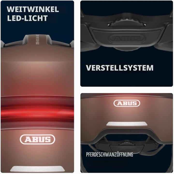 ABUS Urban Helm HUD-Y - mit magnetischem, aufladbarem LED-Rücklicht &amp; Magnetverschluss - cooler Fahr