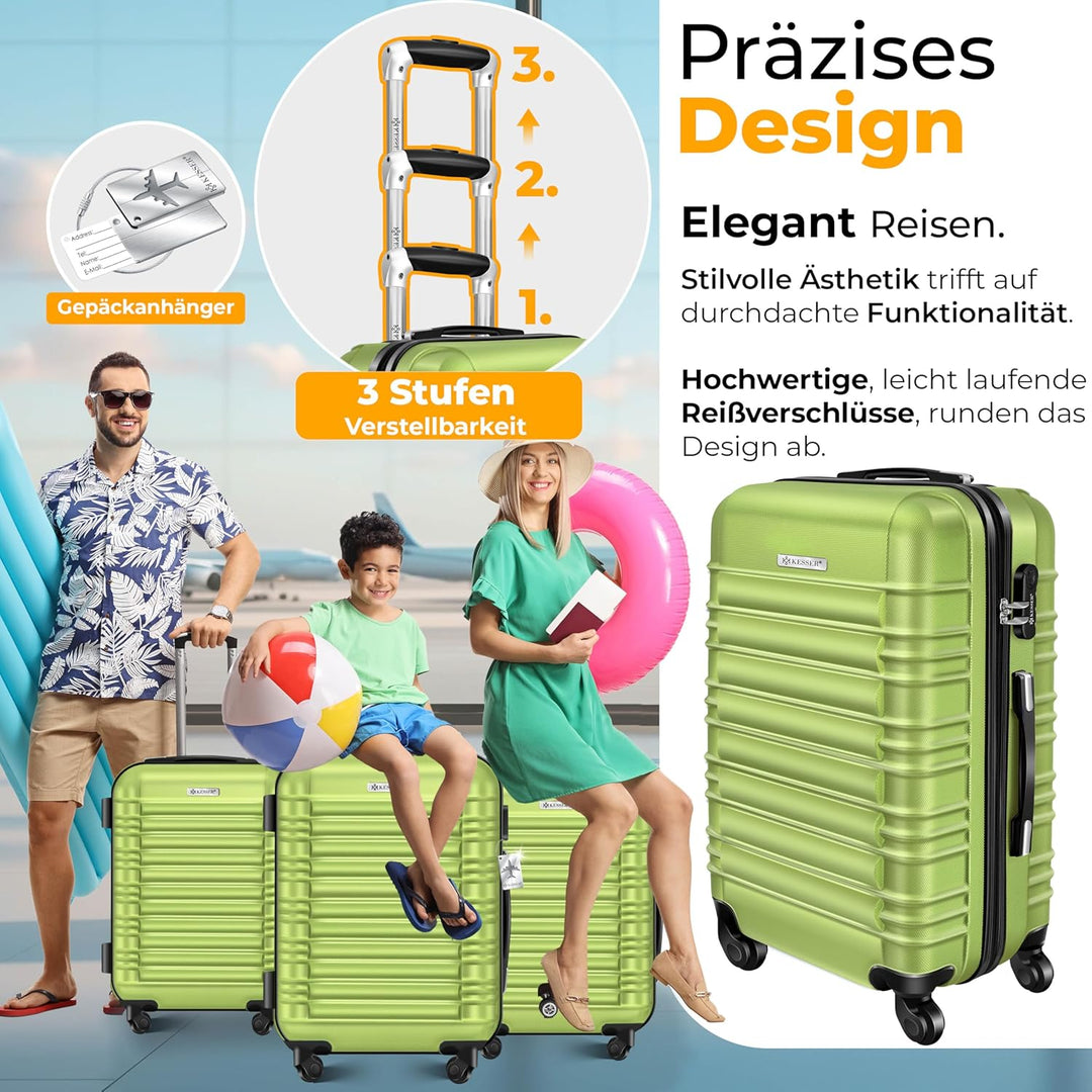 KESSER® Handgepäck Reisekoffer 55L Hartschalen-Koffer Inkl. Kofferwaage + Gepäckanhänger | Trolley G
