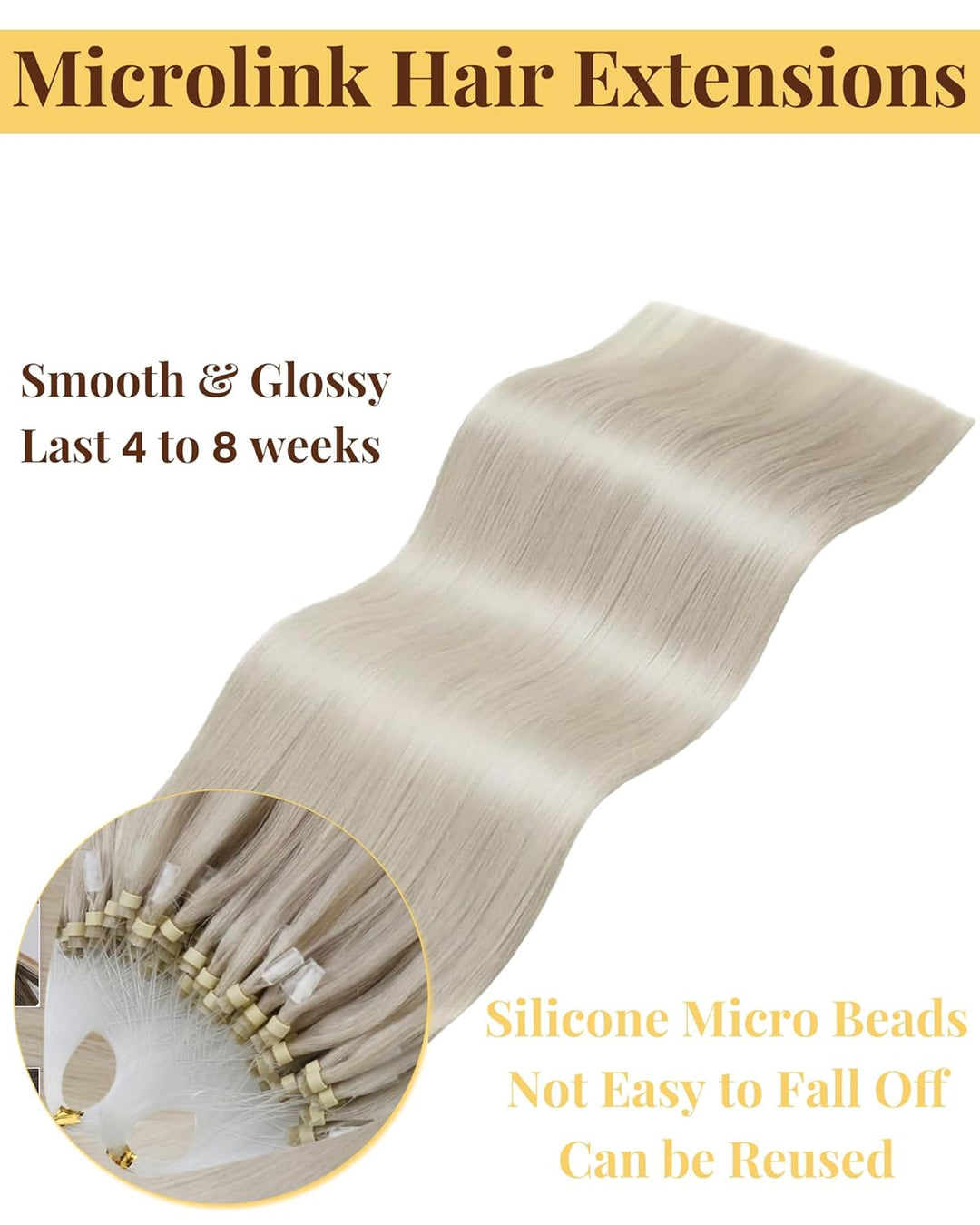 Hetto Microring Echthaar Extensions Blond Microing Echthaar Extensions Micro Ring Remy Extensions Mi