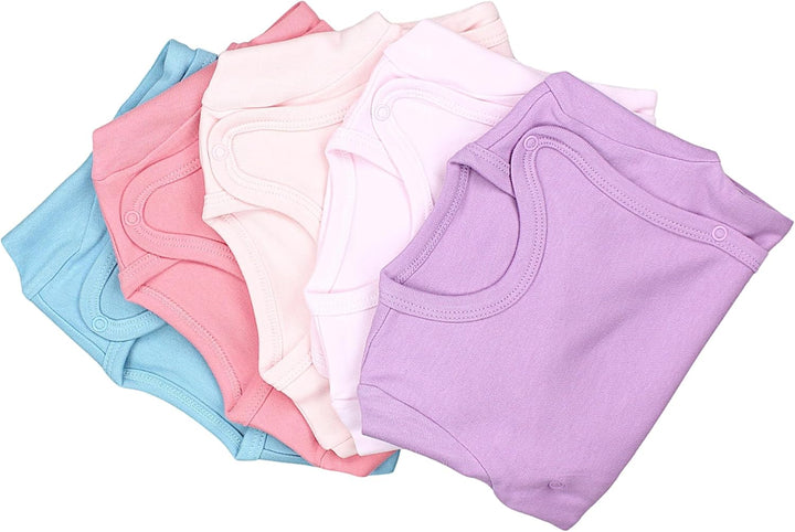 TupTam Baby Body Mädchen 5er Set – Kurzarm Wickelbody aus Baumwolle mit Print, Atmungsaktiv und Haut