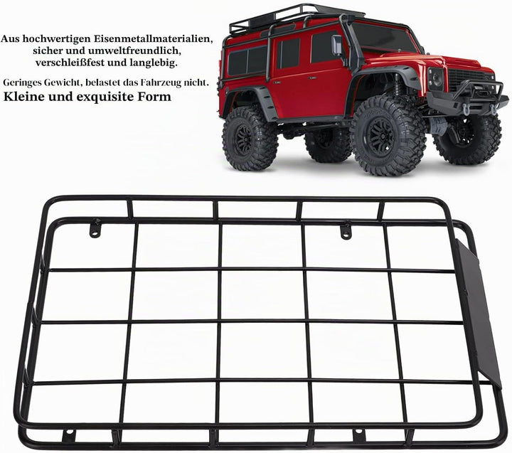 VGEBY RC-Dachträger, Schwarzer Eisen-RC-Car-Dachgepäckträger, Grosser Metall-Gepäckträger für Axial