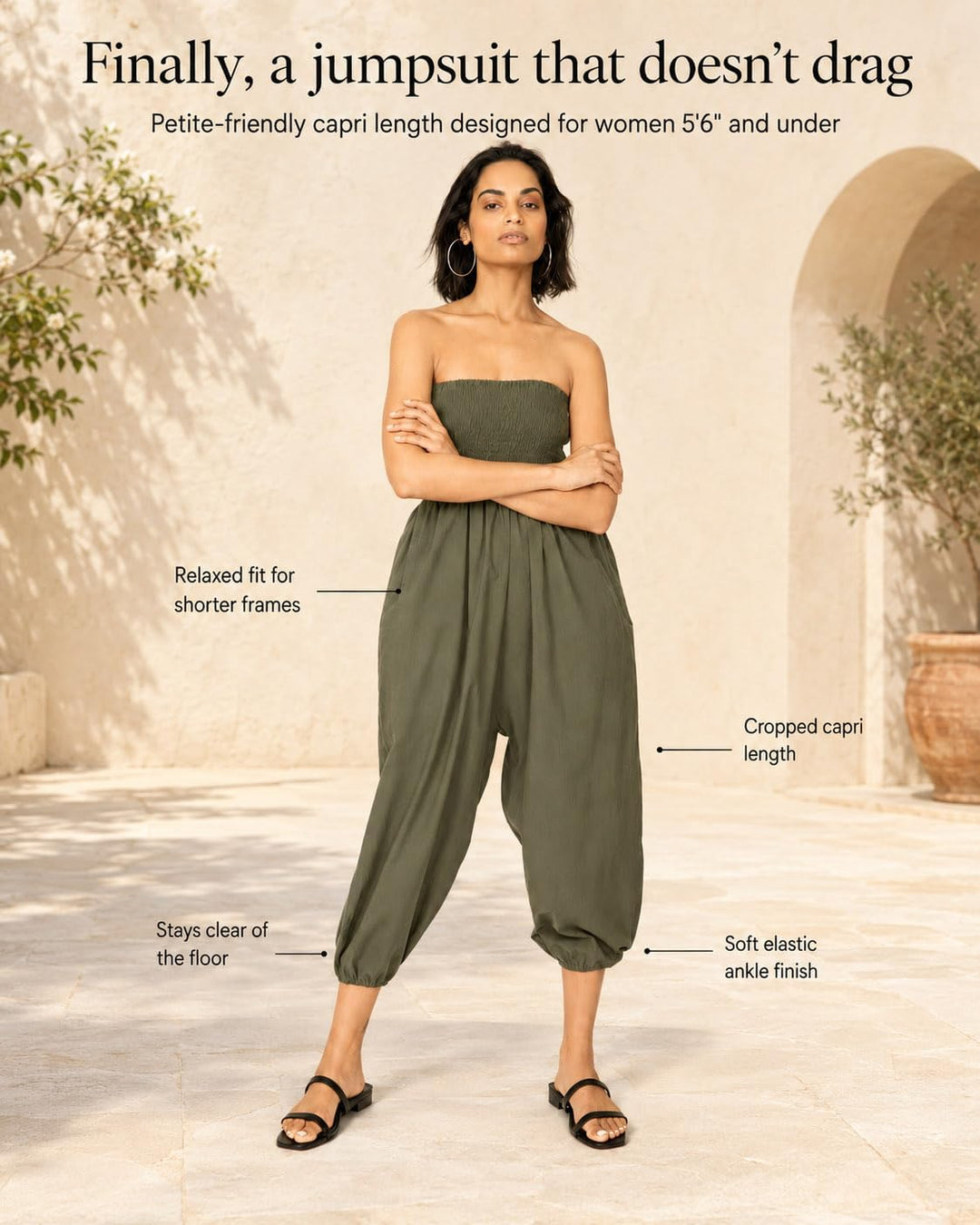likemary Jumpsuit Damen Sommer – flexibler bequemer Einteiler aus Baumwolle – knielang - wird durch