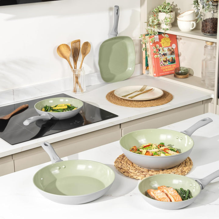 SALTER Earth Keramik Bratpfanne, Antihaft-Pfanne, PFOA/PFAS/PTFE-freie Keramikbeschichtung, Induktio