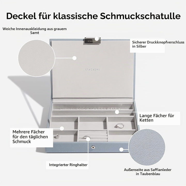 Stackers Altblau Klassisch Schmuckschatulle - 4 Dusky Blue, Dusky Blue