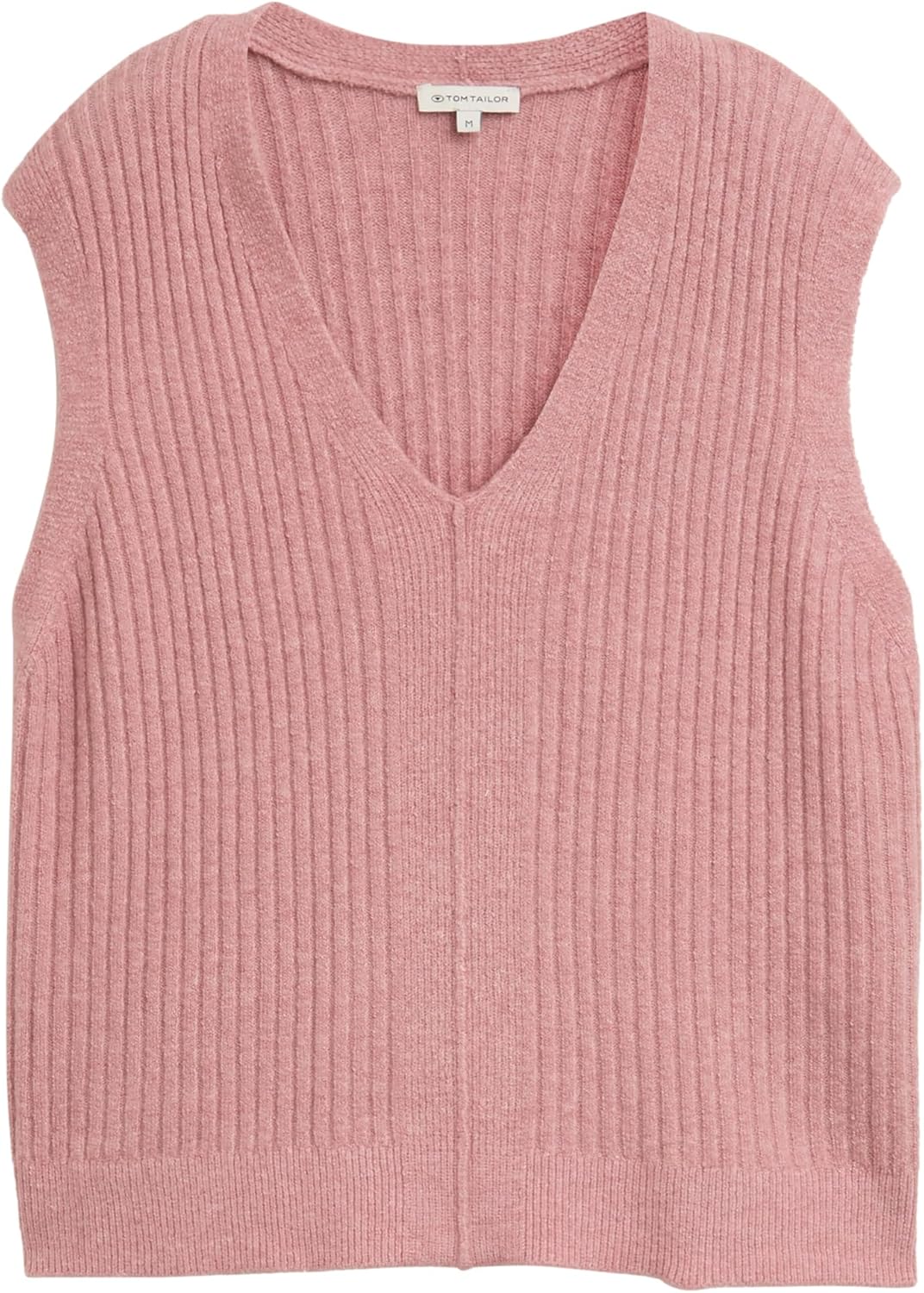 Tom Tailor Damen 1047693 RIPP Pullunder mit V-Ausschnitt XXS 11082 - Morning Pink Melange, XXS 11082