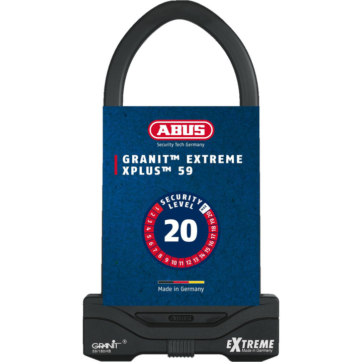 ABUS Bügelschloss Granit Extreme 59 – Motorrad- &amp; Fahrradschloss mit XPlus Zylinder – höchstes ABUS-