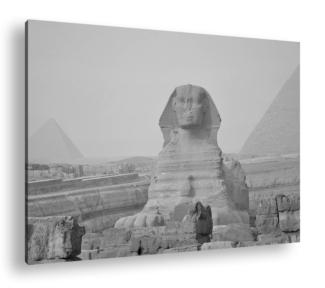 deyoli Sphinx in Ägypten Format: 120x80 Effekt: Schwarz&Weiss als Leinwandbild, Motiv fertig gerahmt
