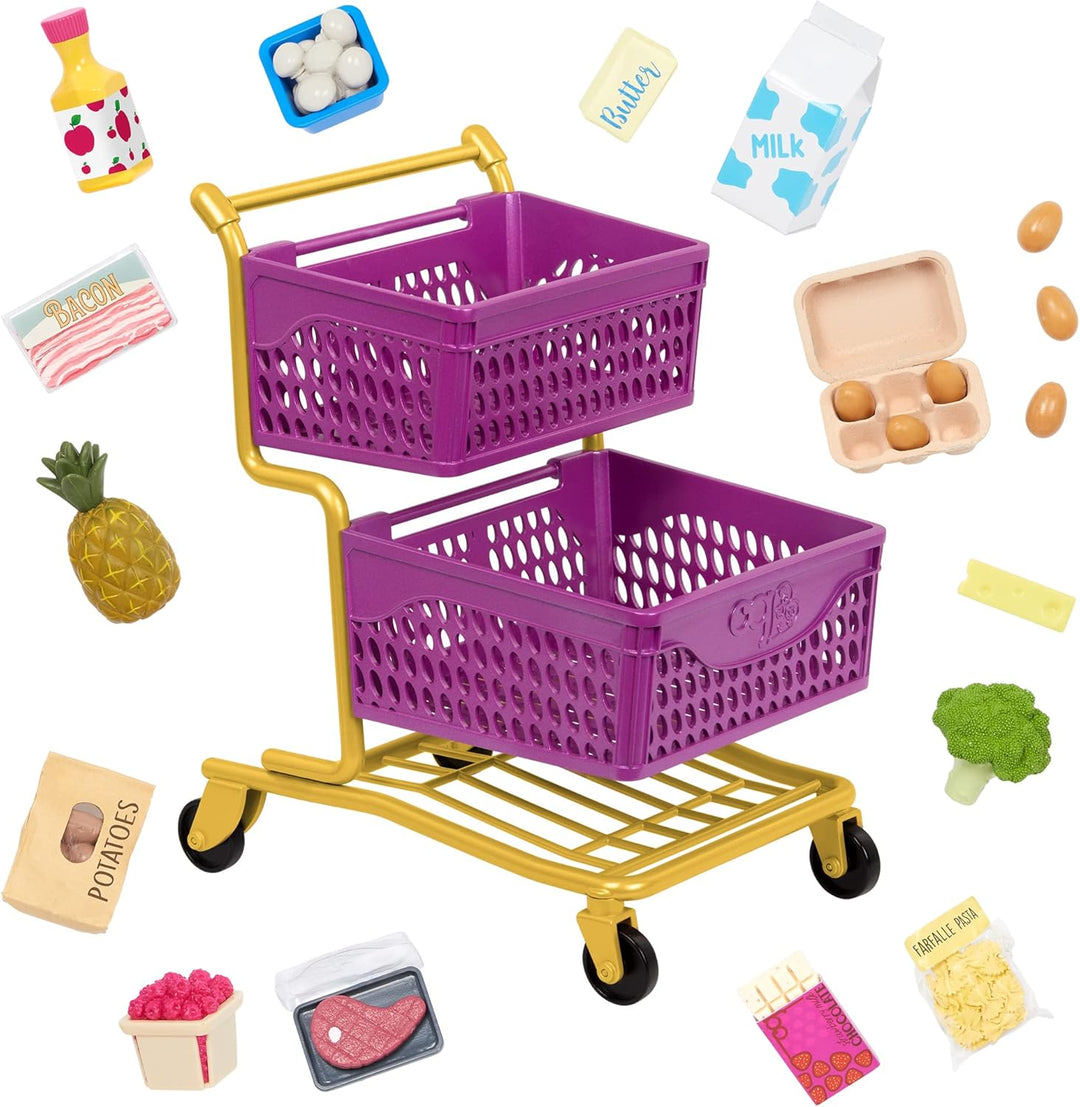 Our Generation - Auf dem Markt Einkaufswagen - Lebensmittelgeschäft Spielset - Spielzeug-Nahrung - 4