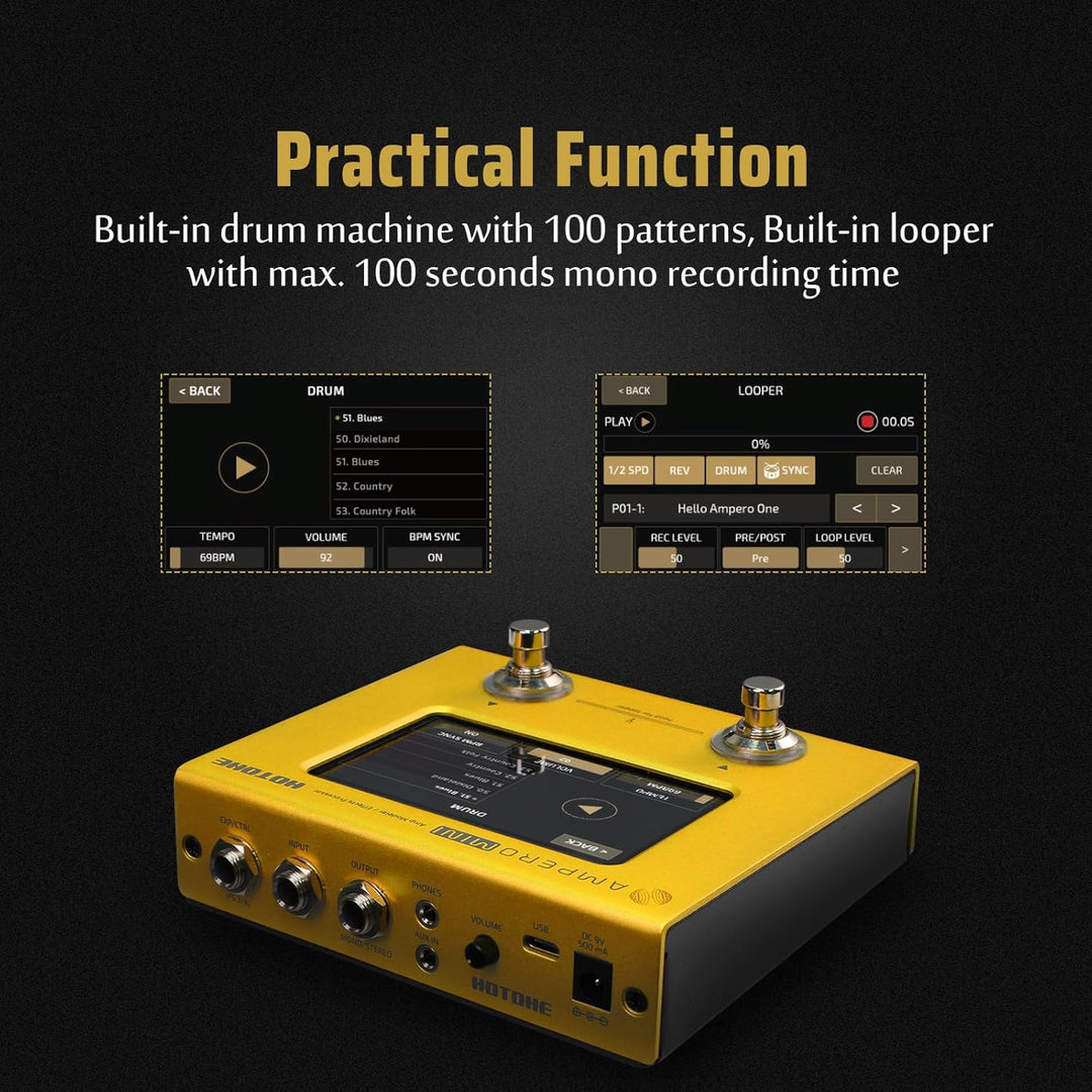 Hotone Gitarre Bass Multi-Effekte Prozessor Touchscreen Gitarre Bass Amp Modellierung IR Cabinets Si