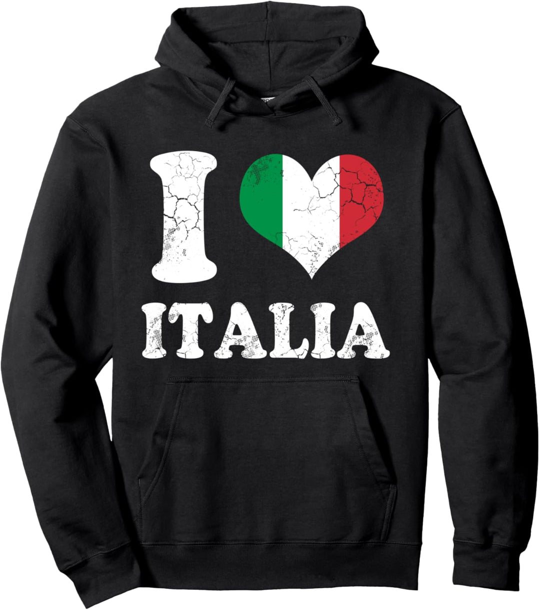 I Love Italia Flag Heart Italy Italian Italiano Pullover Hoodie