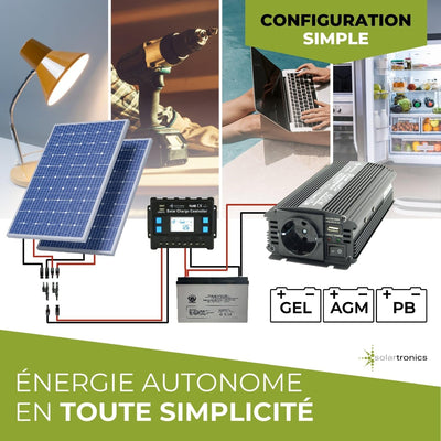 solartronics Spannungswandler Wechselrichter Intverter NM 600-1200 Watt 12V zu 230V schwarz USB Schu