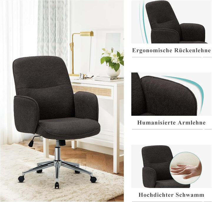 COLAMY High Back Shell-förmigen Bürostuhl, Moderne ergonomische Home Computer Schreibtischstuhl mit