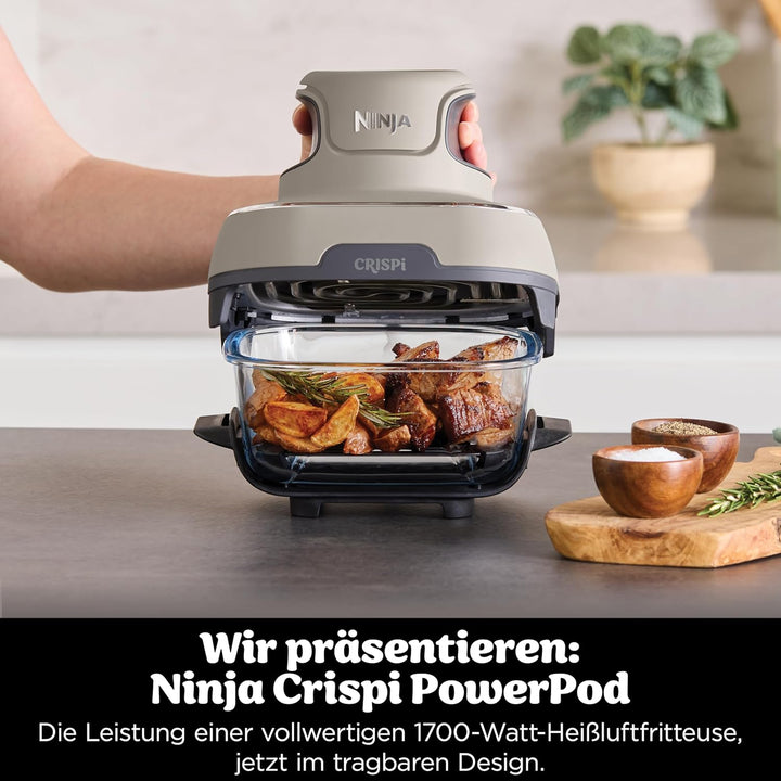 Ninja CRISPi tragbare Air fryer Heissluftfritteuse, 3,8 l, 4-in-1: Heissluftfrittieren, Braten, Warm