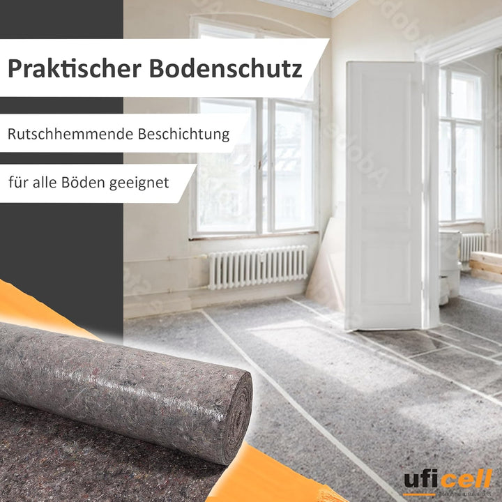 easypaint® PREMIUM Malervlies [50 m²] - Schutzvlies mit PE Anti Rutsch Beschichtung - Gewicht: 180 g