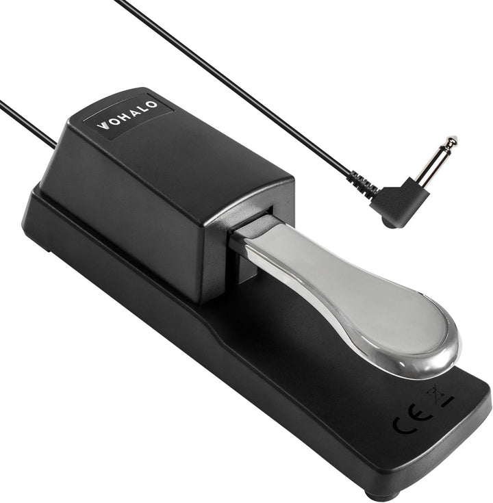 VOHALO Sustain Pedal für MIDI Keyboards Digital Pianos Fusspedal Polaritätsschalter 2M Kabel