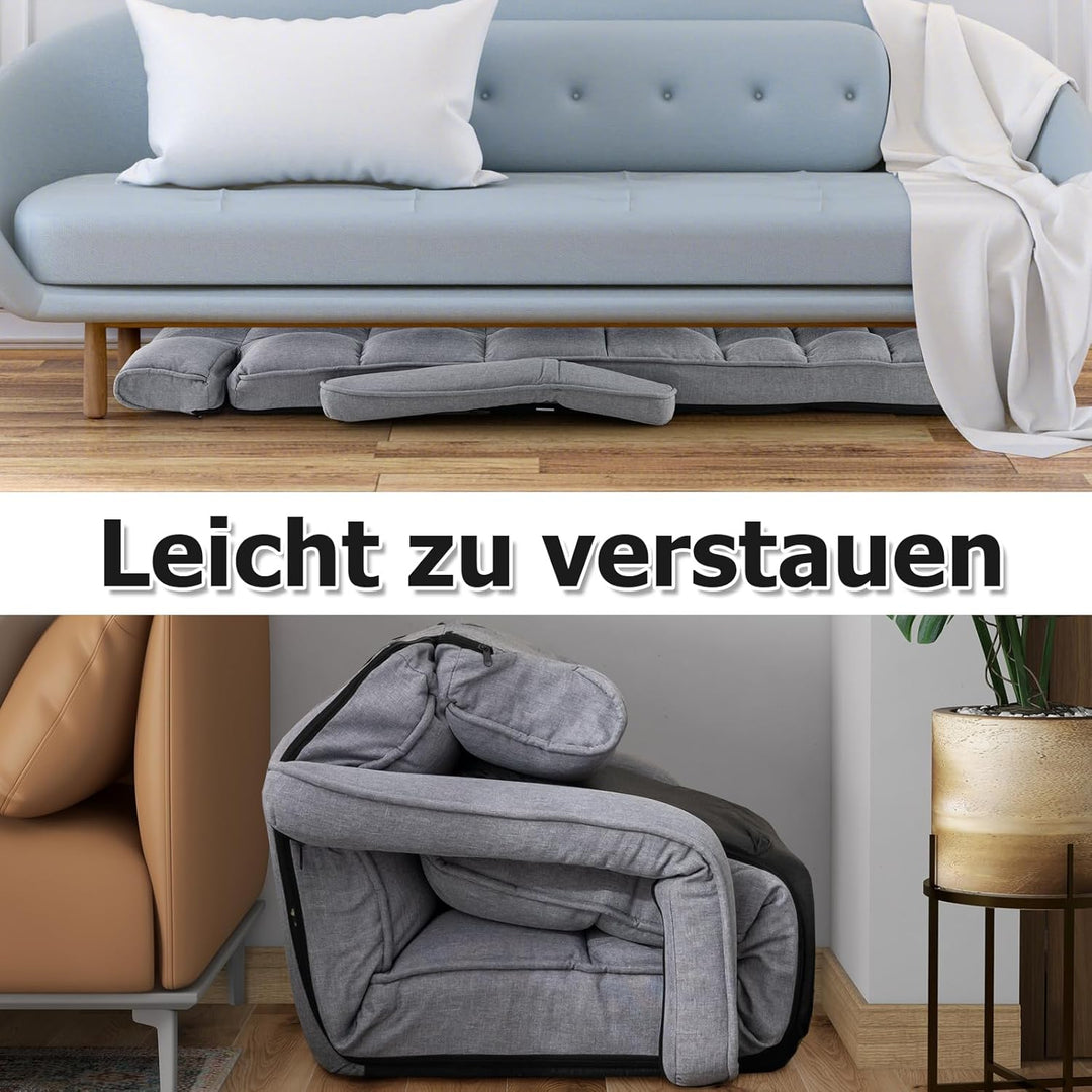 GOPLUS Bodenliege, Relaxliege mit 6-Fach verstellbare Rückenlehne, Bodensessel mit Armlehnen, Relaxs