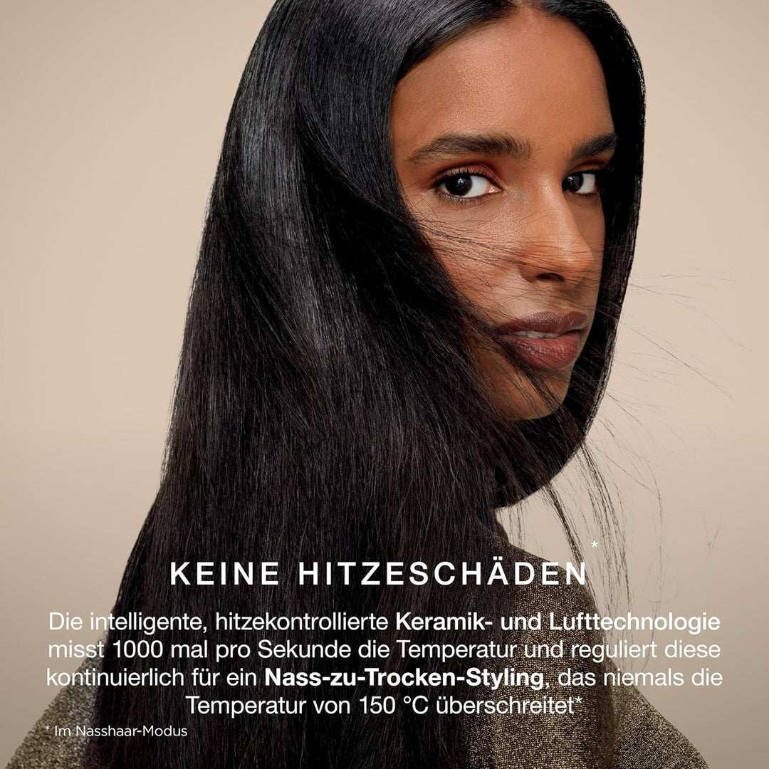 Shark Glossi 2-in-1-Styler mit Heissluft und Glanz-Finish, Türkis, Salonqualität, Keramikplatten, Vo