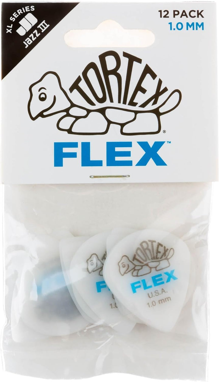Médiators Jim Dunlop 1,00mm Tortex Flex Jazz III XL 1,00mm sachet de 72 Sachet de 72 1,00mm, Sachet