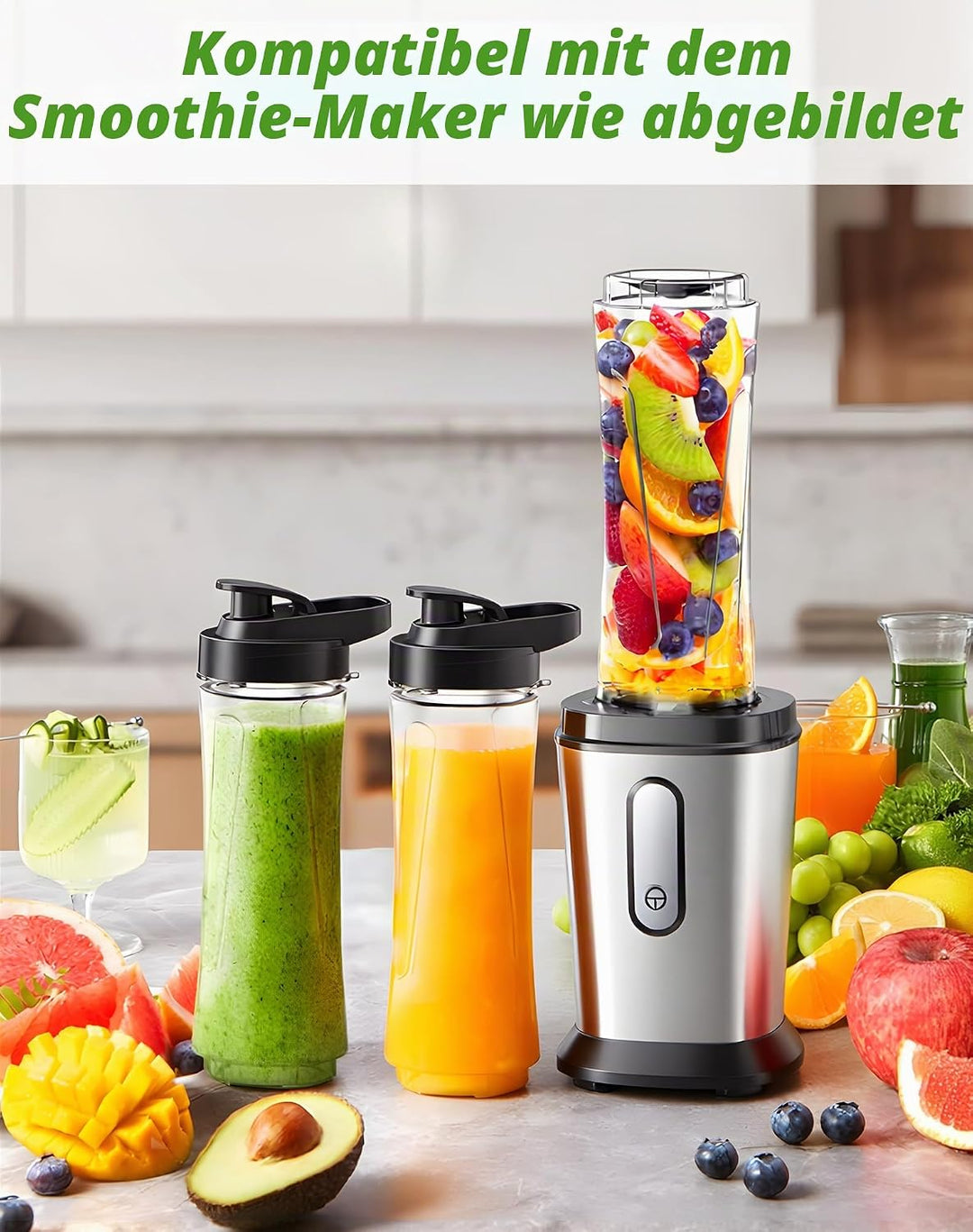 Smoothie Flaschen, Mixer Smoothie Maker Trinkflasche/Tritan flasche/Wasserflasche 600ml BPA-frei für