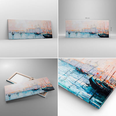 Panorama Bilder auf Leinwand 100x40cm Leinwandbild Venedig Basilika Gross Wanddeko Bild Schlafzimmer