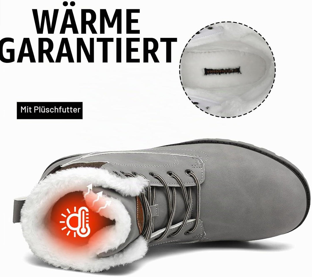 Mishansha Winterschuhe Herren Damen Gefüttert Outdoor Winterstiefel Gr.39-46 EU 39 EU Hellgrau, 39 E