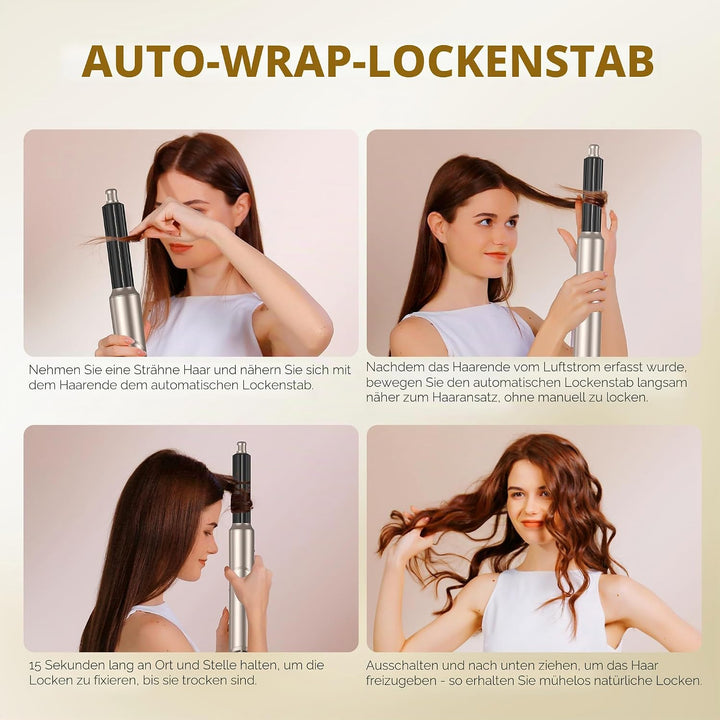 UKLISS Airstyler 5 in 1 mit Luft-Lockenstab Heissluft Hairstyler Multistyler Haarstyler Ionen Haartr