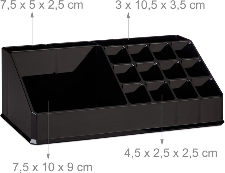 Relaxdays Make Up Organizer mit 21 Fächern, Kosmetik Tower für Lippenstift, Nagellack, Acryl Make Up