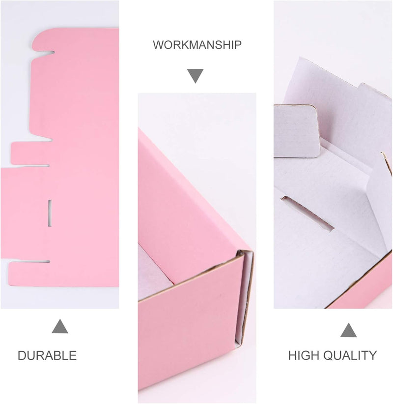 TOYANDONA 10 Stück Rosa Wellpappe Mailer Karton Versandkartons 180X110x50mm Kleine Verpackung Umzugs