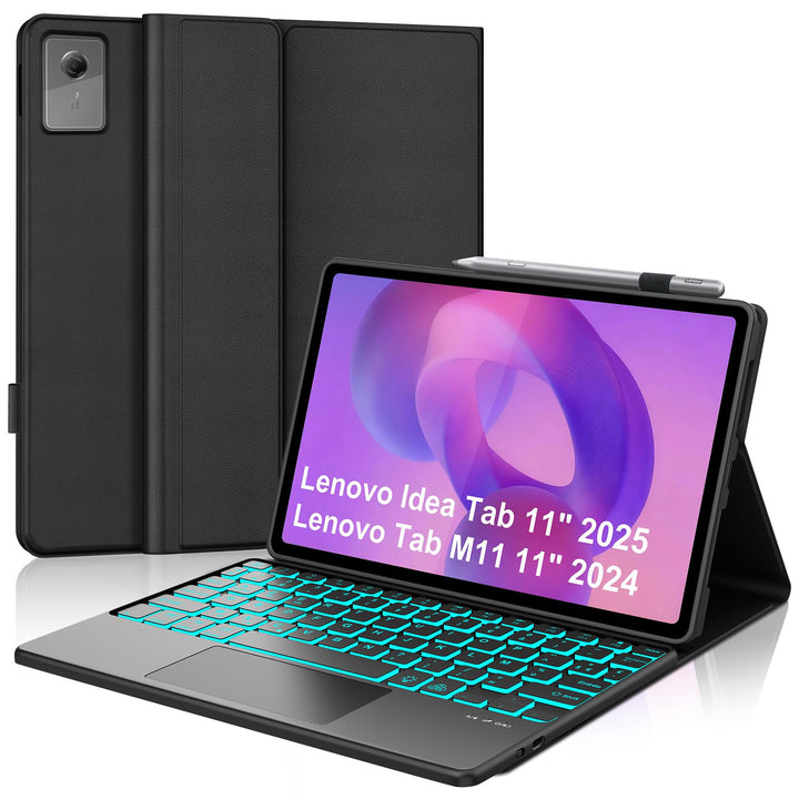 Tastatur Hülle für Lenovo Idea Tab 11 Zoll 2025/K11 Gen 2, Mit kabelloser Bluetooth-Tastatur mit bel