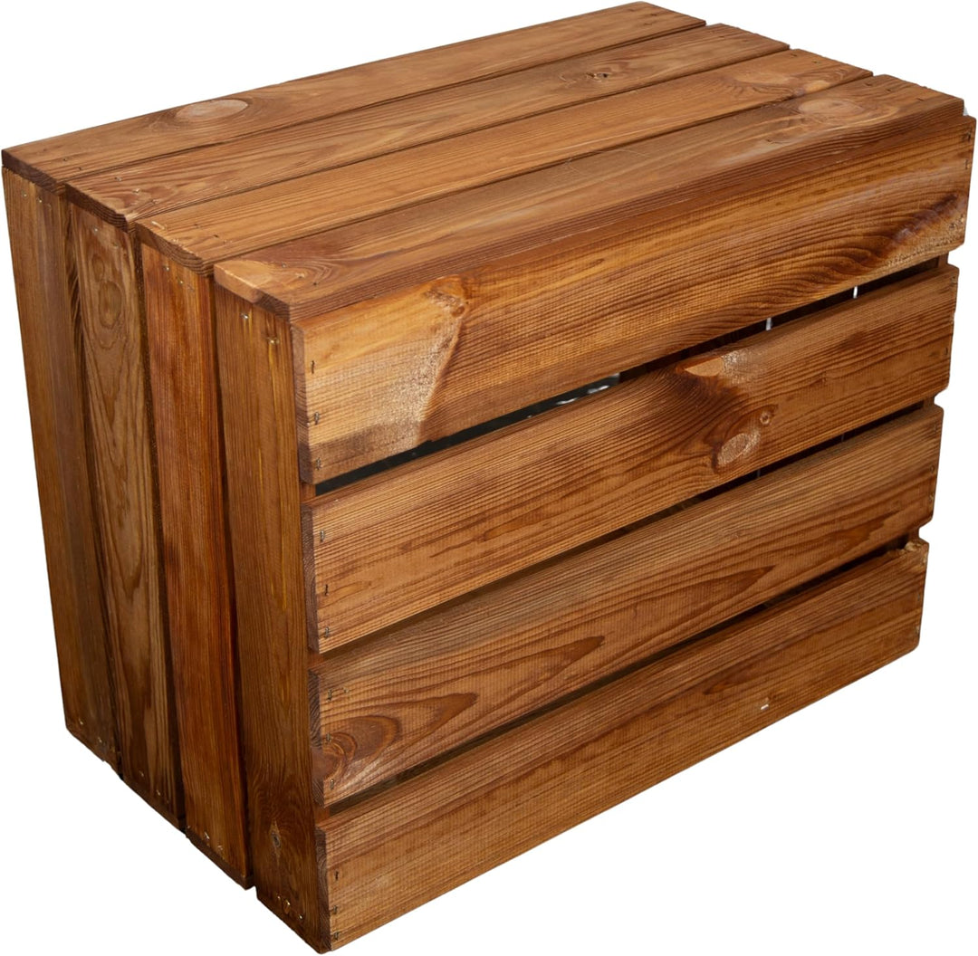 Kistenkolli Altes Land Holzkiste Ocker Schuhablage Schuhständer DIY Upcycling Regalbau Schuhaufbewah