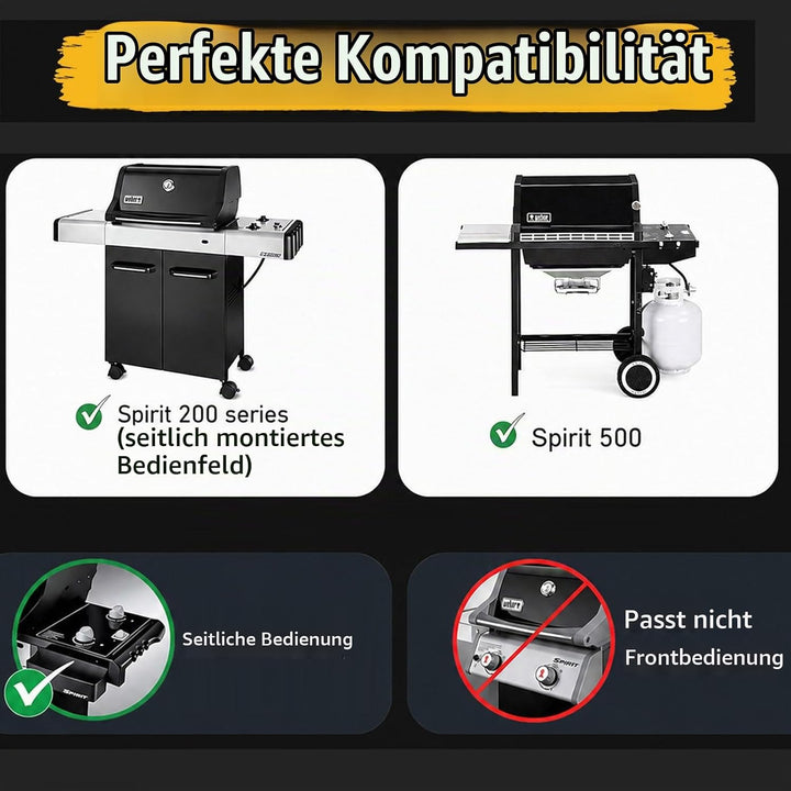 GFTIME 38 X 28.6CM Grillrost Gusseisen 7522 für Weber Spirit Classic E210 E220 S210 S220 (mit seitli