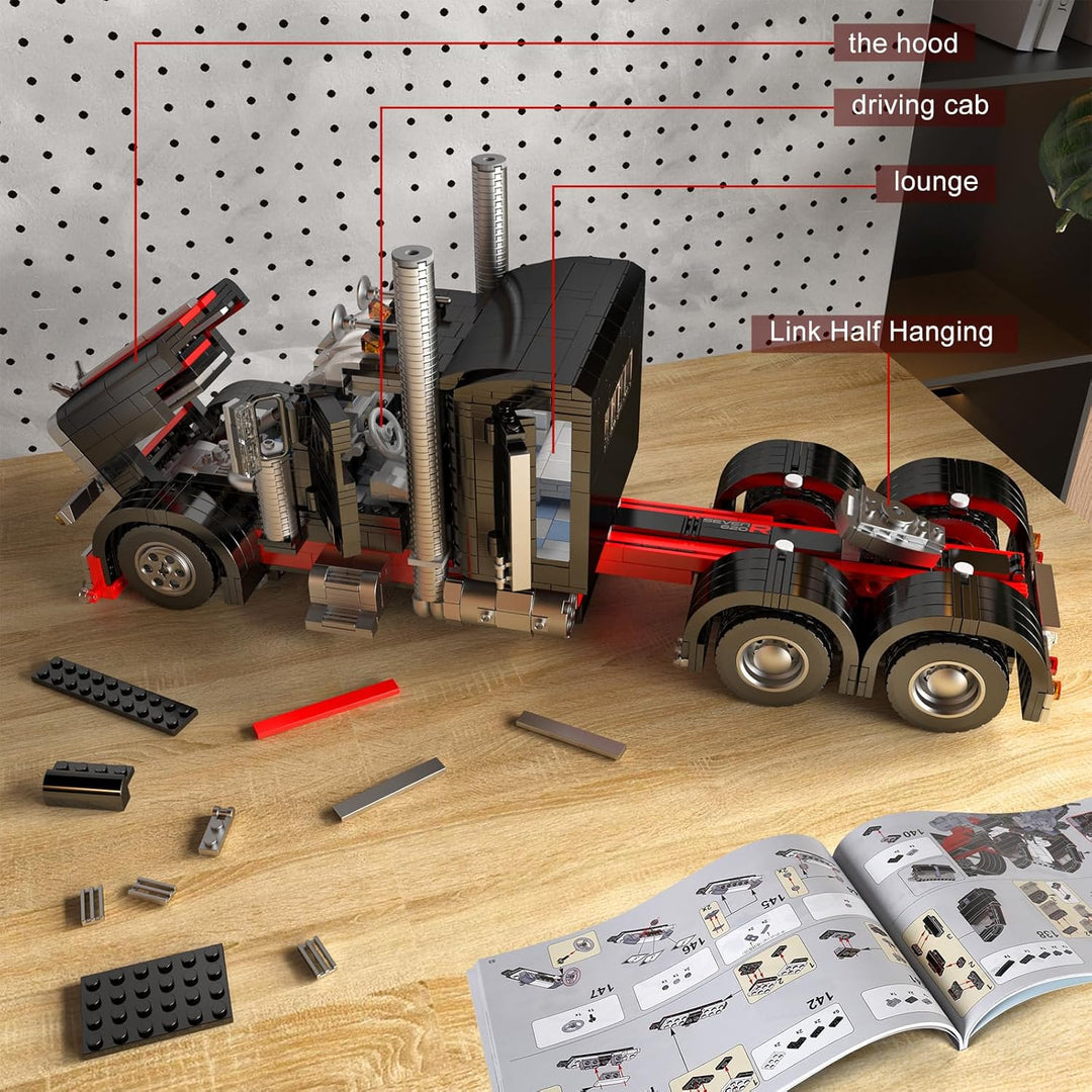 Mould King 10037 Technik US-Truck 'Das Schwarze Monster Car Modell, Kreativität Technologie Sportwag