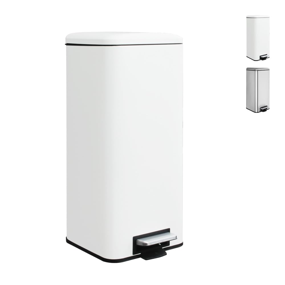 Mülleimer,30L Tretmülleimer mit Softclose Deckel,30 Liter Abfalleimer mit Fusspedal, Quadratischer T
