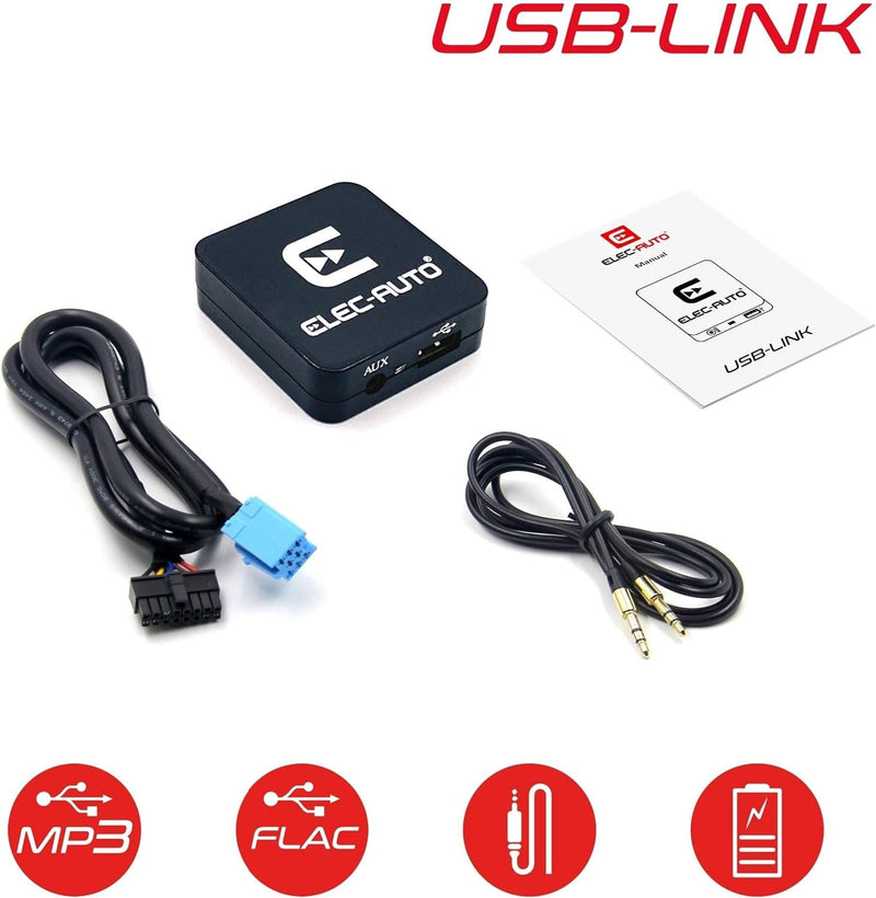 USB Interface MP3 FLAC - Auxiliary für Auto Renault | Ladegerät | Klinkenbuchse | Unsichtbares Unter