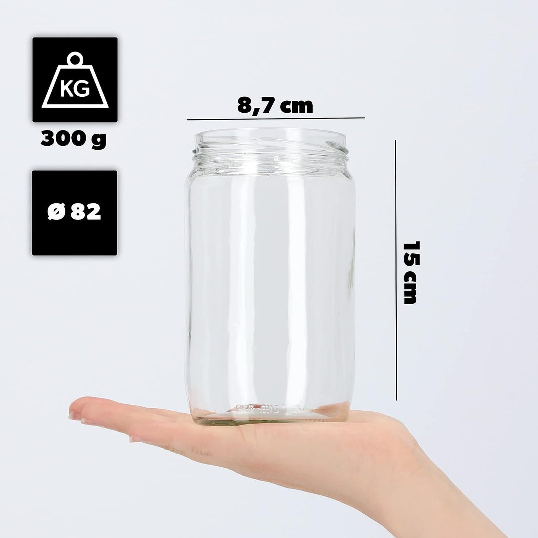 KADAX 8er Set Einmachgläser 720ml TO82, Grosse Sturzgläser mit Schraubdeckel, Einkochgläser Fermenti