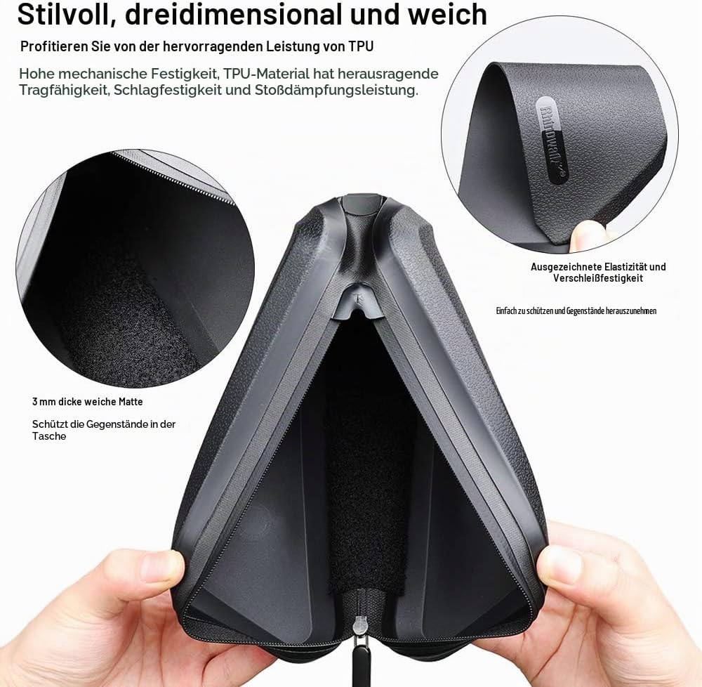 Fahrrad Oberrohrtasche Wasserdicht 1.5L Rahmentasche Hartschale Dreieckstasch für MTB Rennrad Gravel